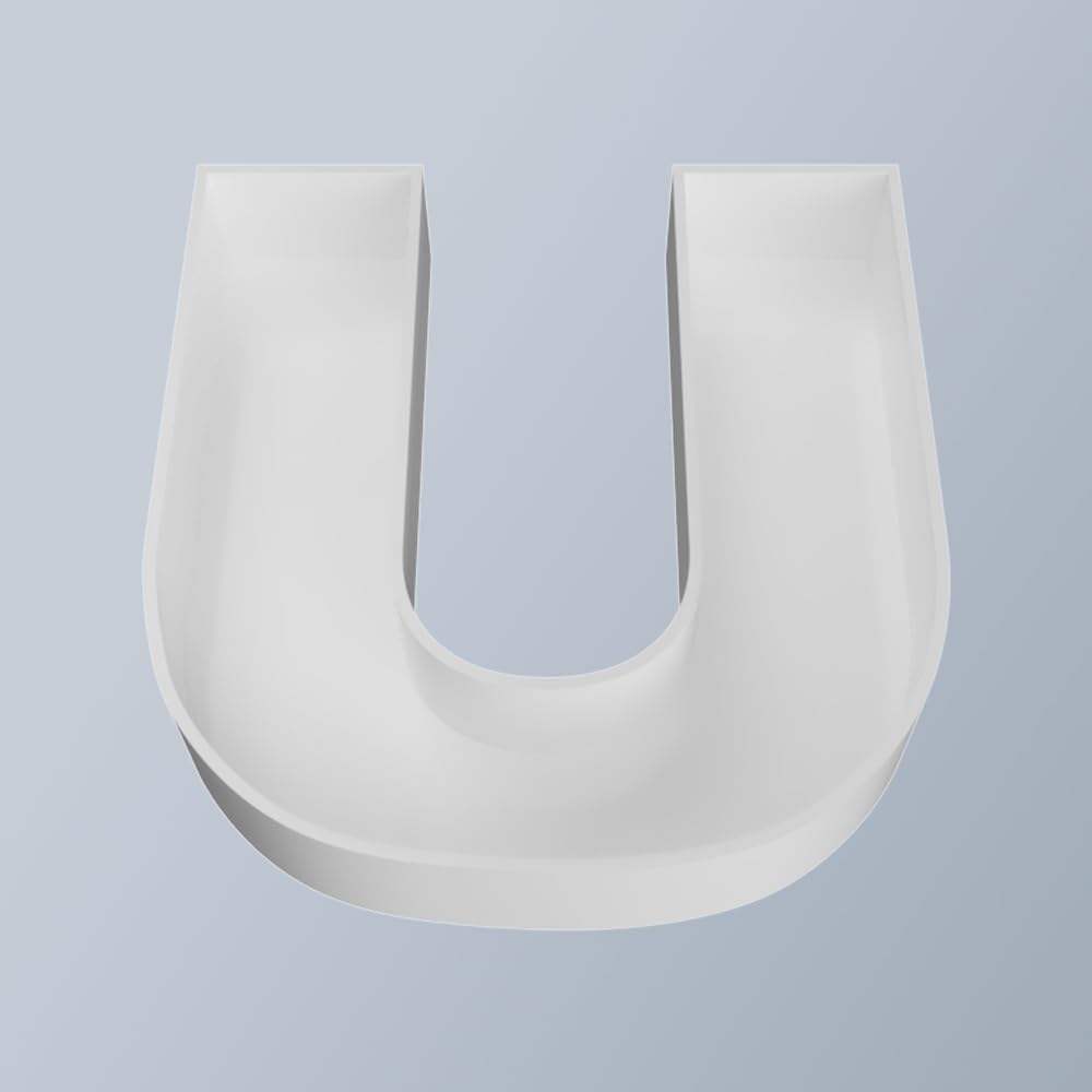 8" Hard Plastic Reusable Plastic Letter Food Trays, Letter Charcuterie Board Box for all Party Decoration (White Coloe)