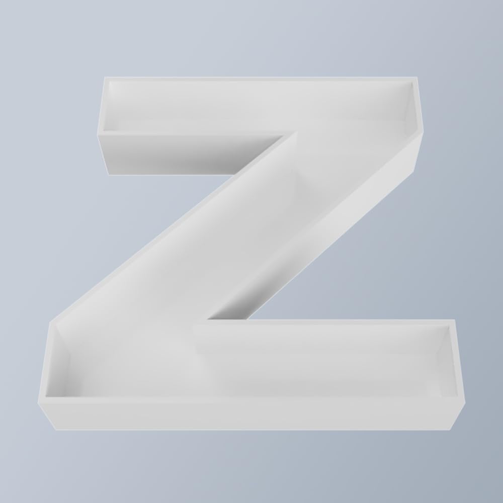 8" Hard Plastic Reusable Plastic Letter Food Trays, Letter Charcuterie Board Box for all Party Decoration (White Coloe)