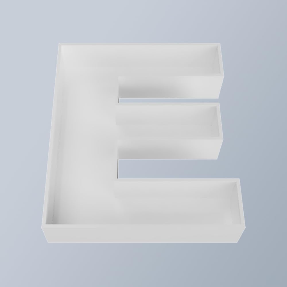 8" Hard Plastic Reusable Plastic Letter Food Trays, Letter Charcuterie Board Box for all Party Decoration (White Coloe)