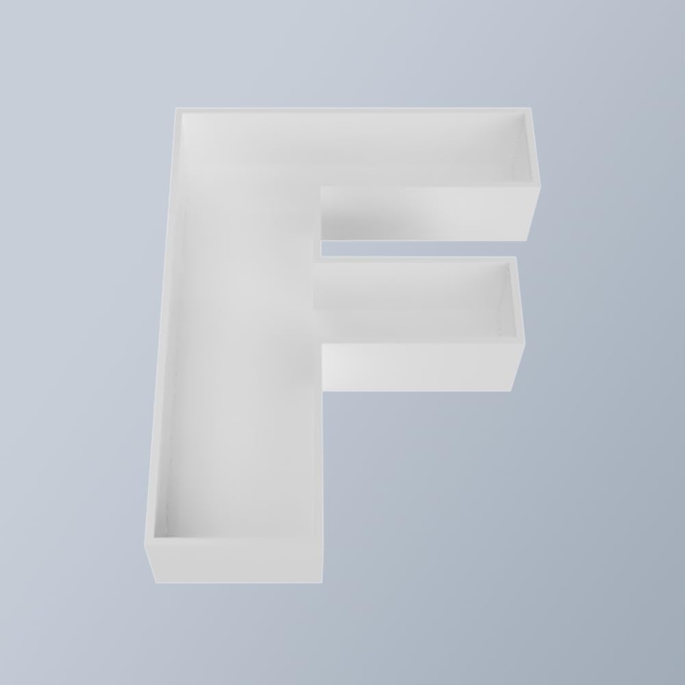 8" Hard Plastic Reusable Plastic Letter Food Trays, Letter Charcuterie Board Box for all Party Decoration (White Coloe)