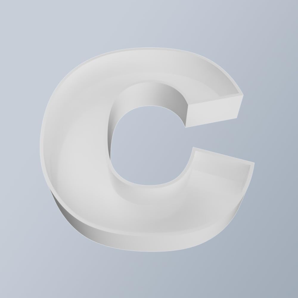 8" Hard Plastic Reusable Plastic Letter Food Trays, Letter Charcuterie Board Box for all Party Decoration (White Coloe)