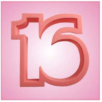 Pink Number 16 Cookie Cutter for Baking & Fondant Clay Gifts Kitchen