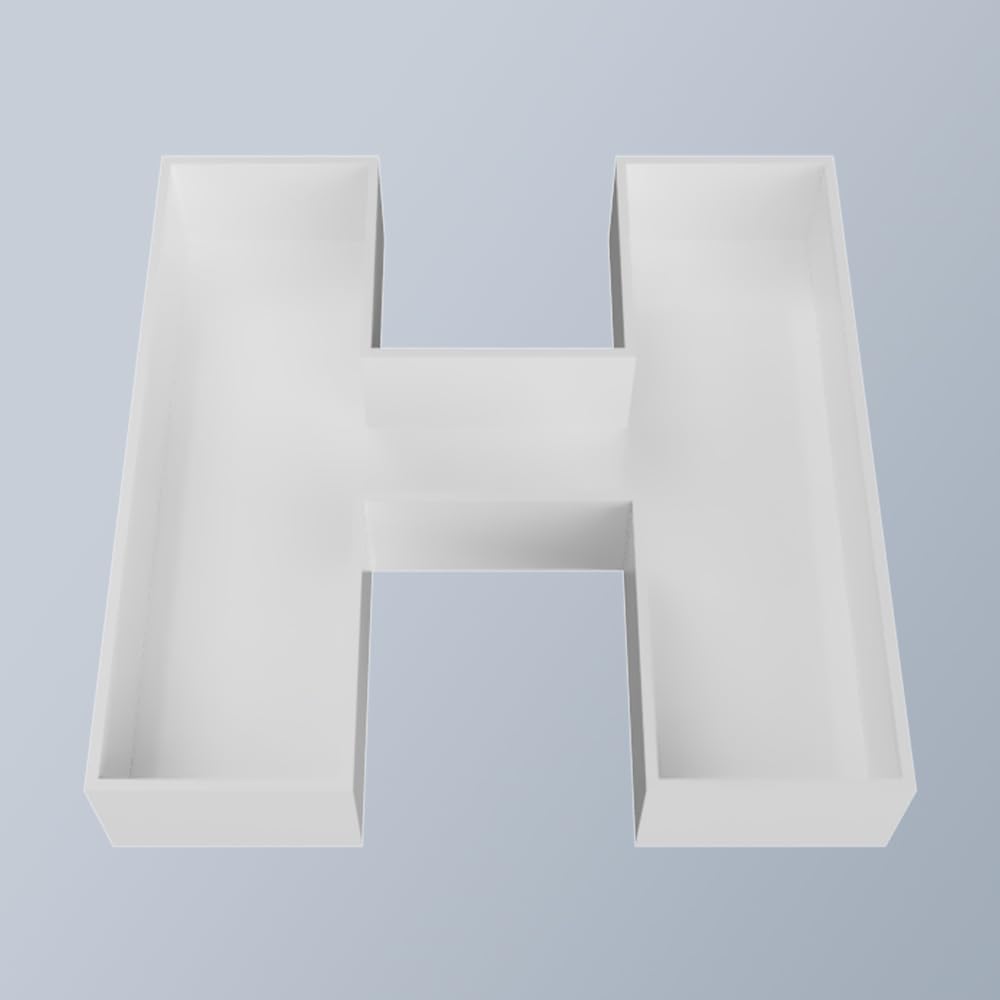8" Hard Plastic Reusable Plastic Letter Food Trays, Letter Charcuterie Board Box for all Party Decoration (White Coloe)