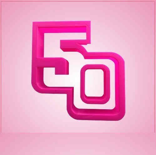 Pink Number 50 Cookie Cutter for Baking & Fondant Clay Gifts Kitchen