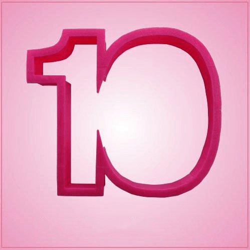 Pink Number 10 Cookie Cutter for Baking & Fondant Clay Gifts Kitchen