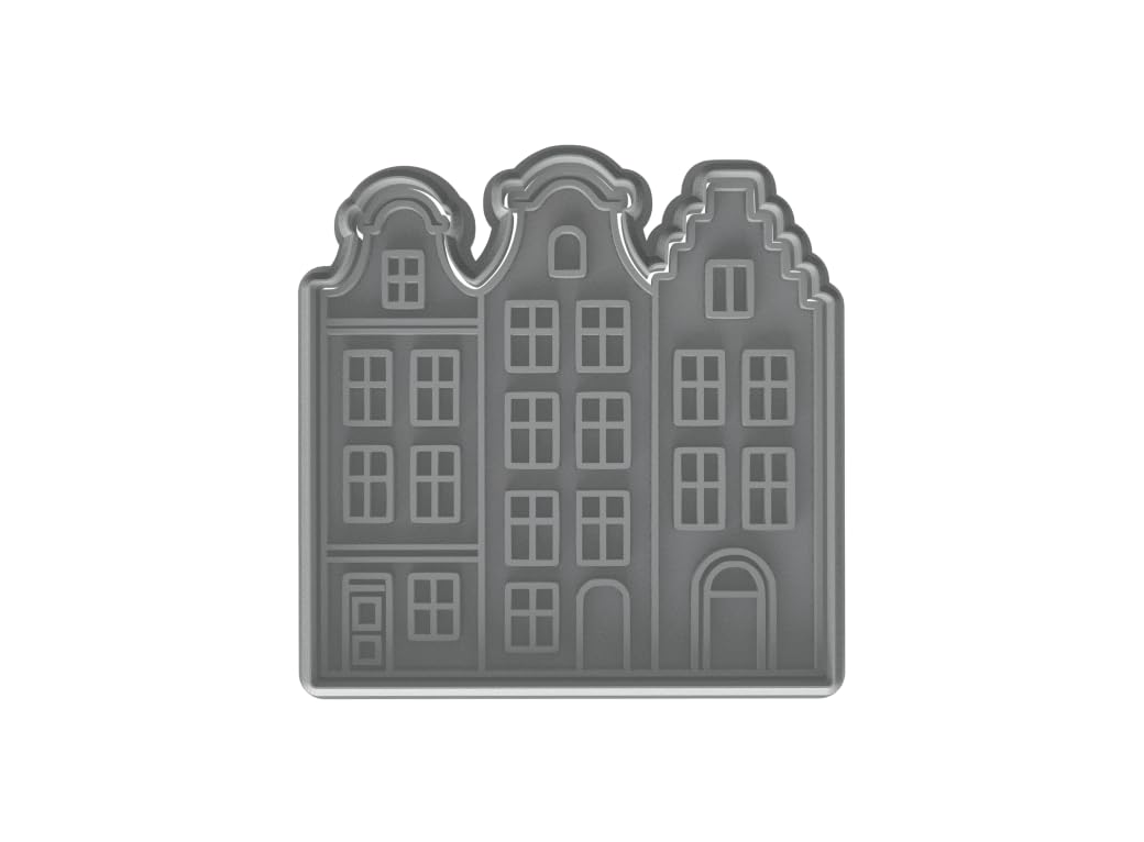 Classic Amsterdam Canal Houses Cookie Cutter - 4x3.9" Fun Kids Baking