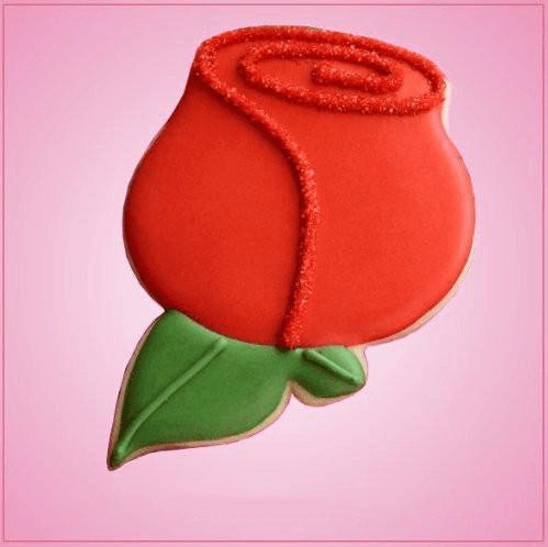 Red Rose Cookie Cutter 3-1/2 inches tall, 2-1/2 inches wide