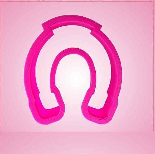 Pink Horseshoe Cookie Cutter for Baking & Fondant Clay Gifts Kitchen