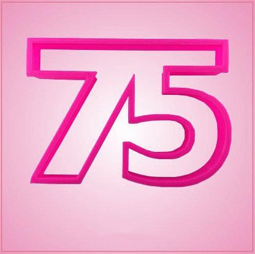 Pink Number 75 Cookie Cutter for Baking & Fondant Clay Gifts Kitchen