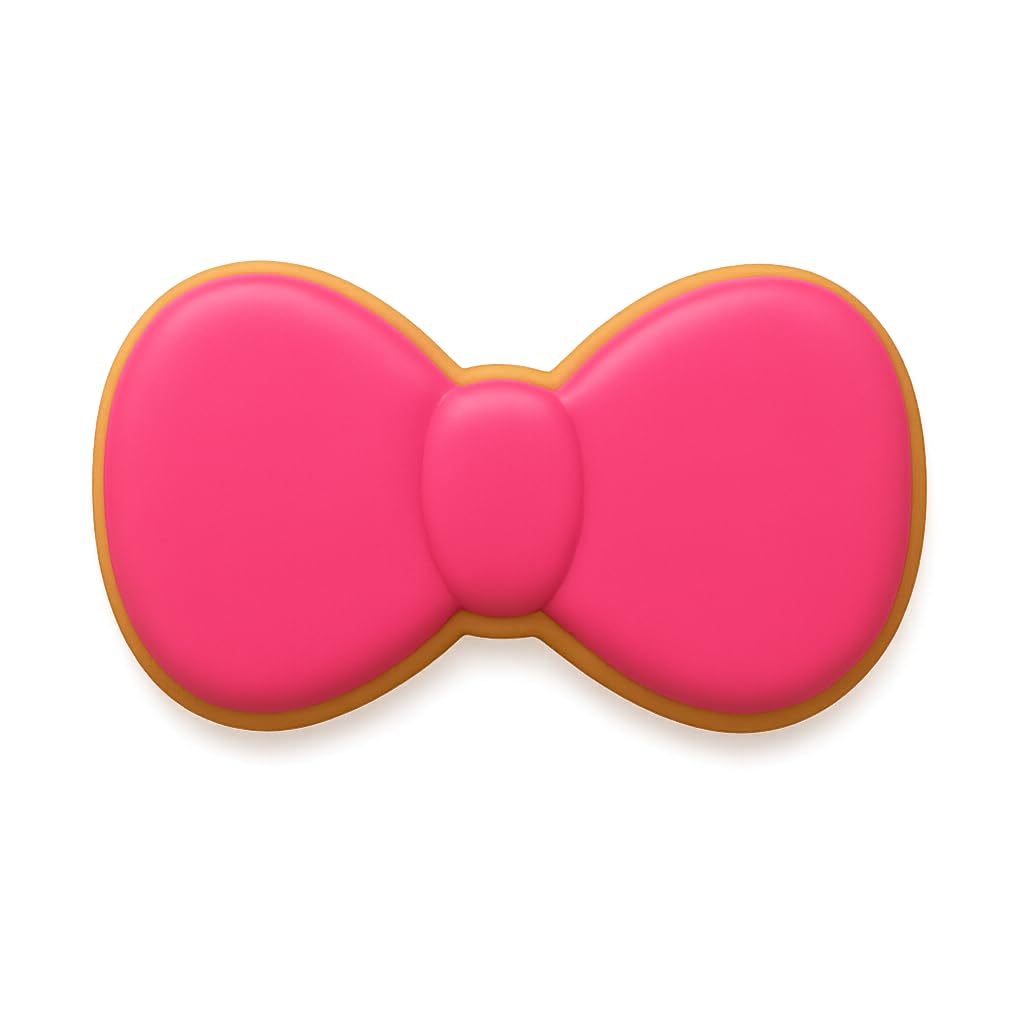 Pink Hair Bow Cookie Cutter (4x2.5") - Cute Bow Shape for Baking, Fondant, and Crafts