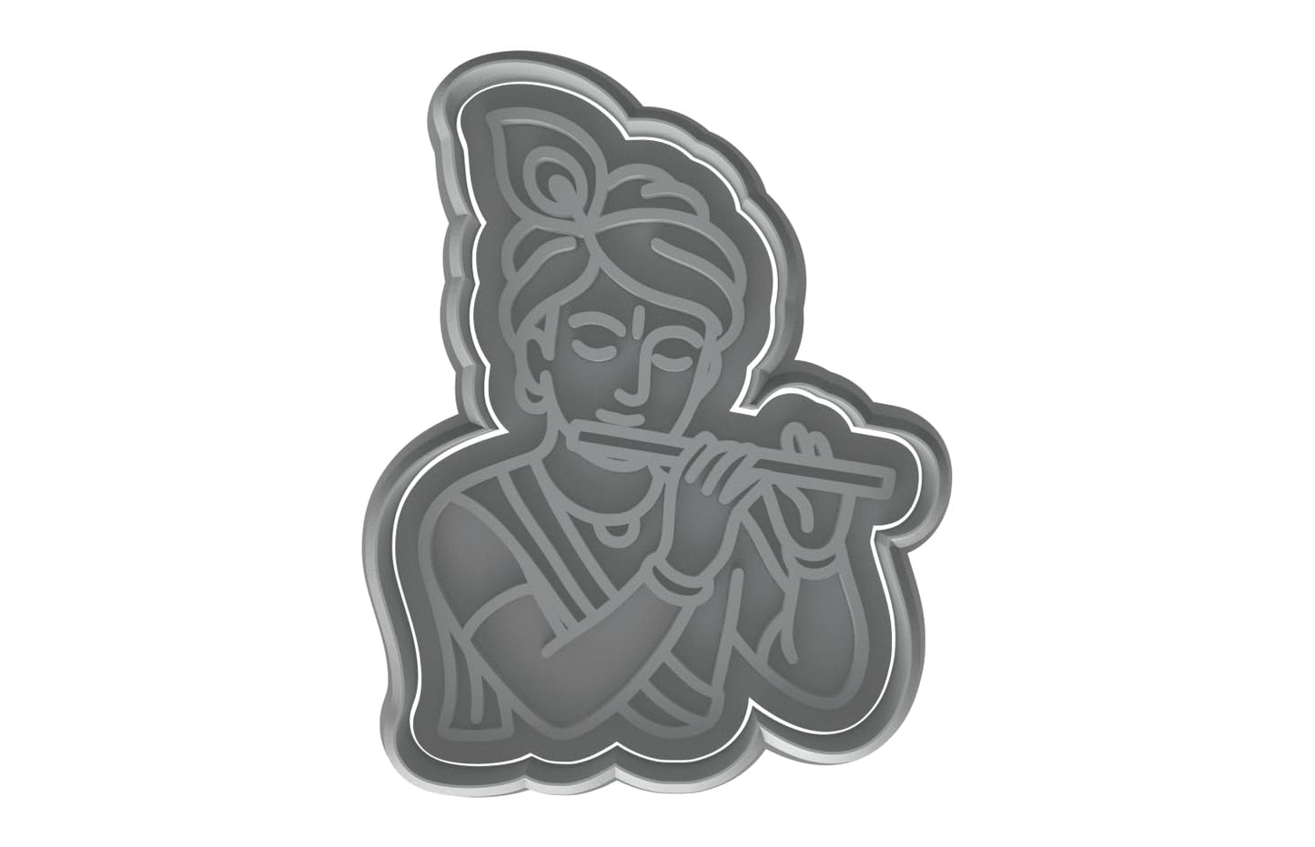 Krishna with Flute Cookie Cutter - 4x3" Artistic Baking Design