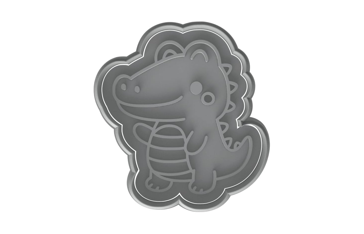 Kawaii Crocodile Cookie Cutter - 4x3.66" Fun Kids Baking Design