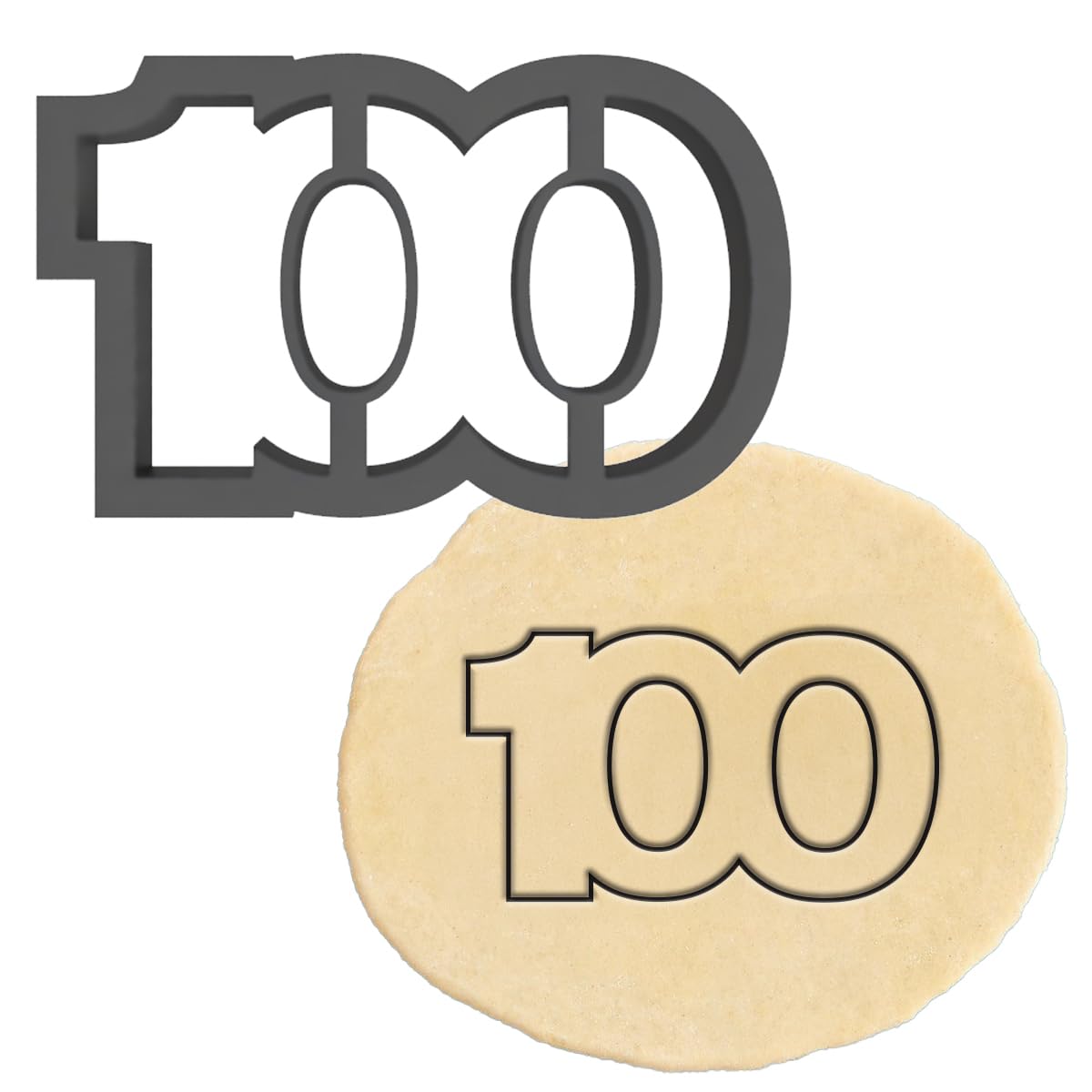 Number 100 Cookie Cutter (2x4") - Made in USA by Mighty Gadget - Perfect for 100th Birthdays and Anniversaries