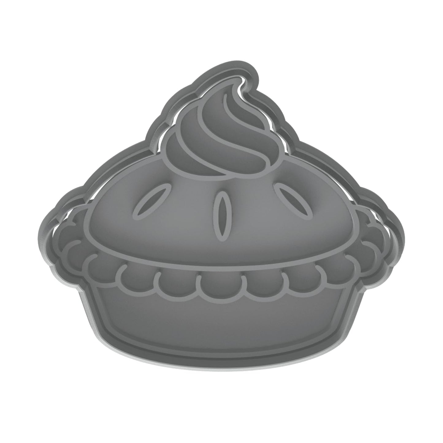 Apple Pie Cookie Cutter & Stamp 4x3" for Baking Fondant Clay Embosser Gifts