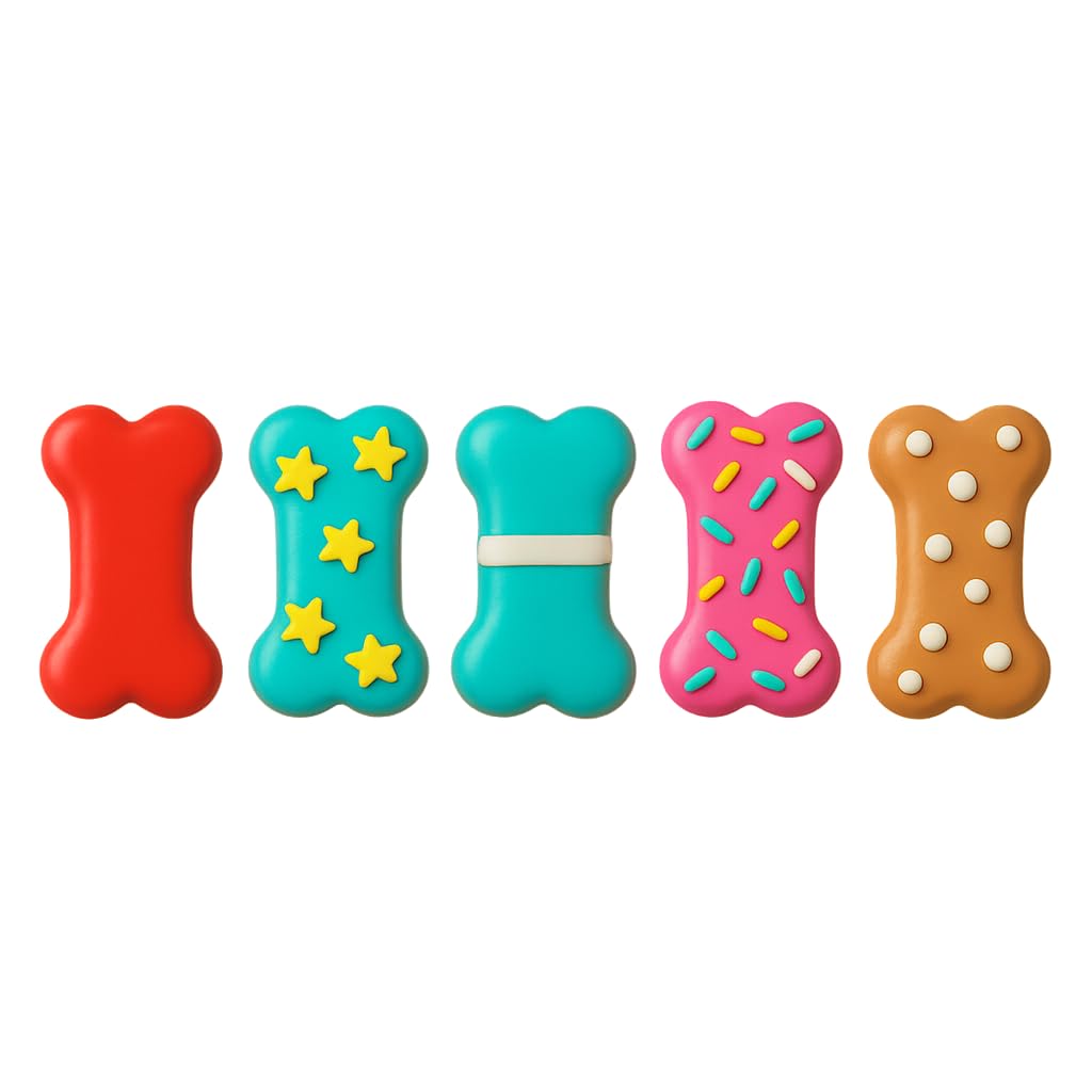 Mini Dog Bone Cookie Cutter Strip – 5 Bones (1" Each) – Perfect for Pet Treats & Baking