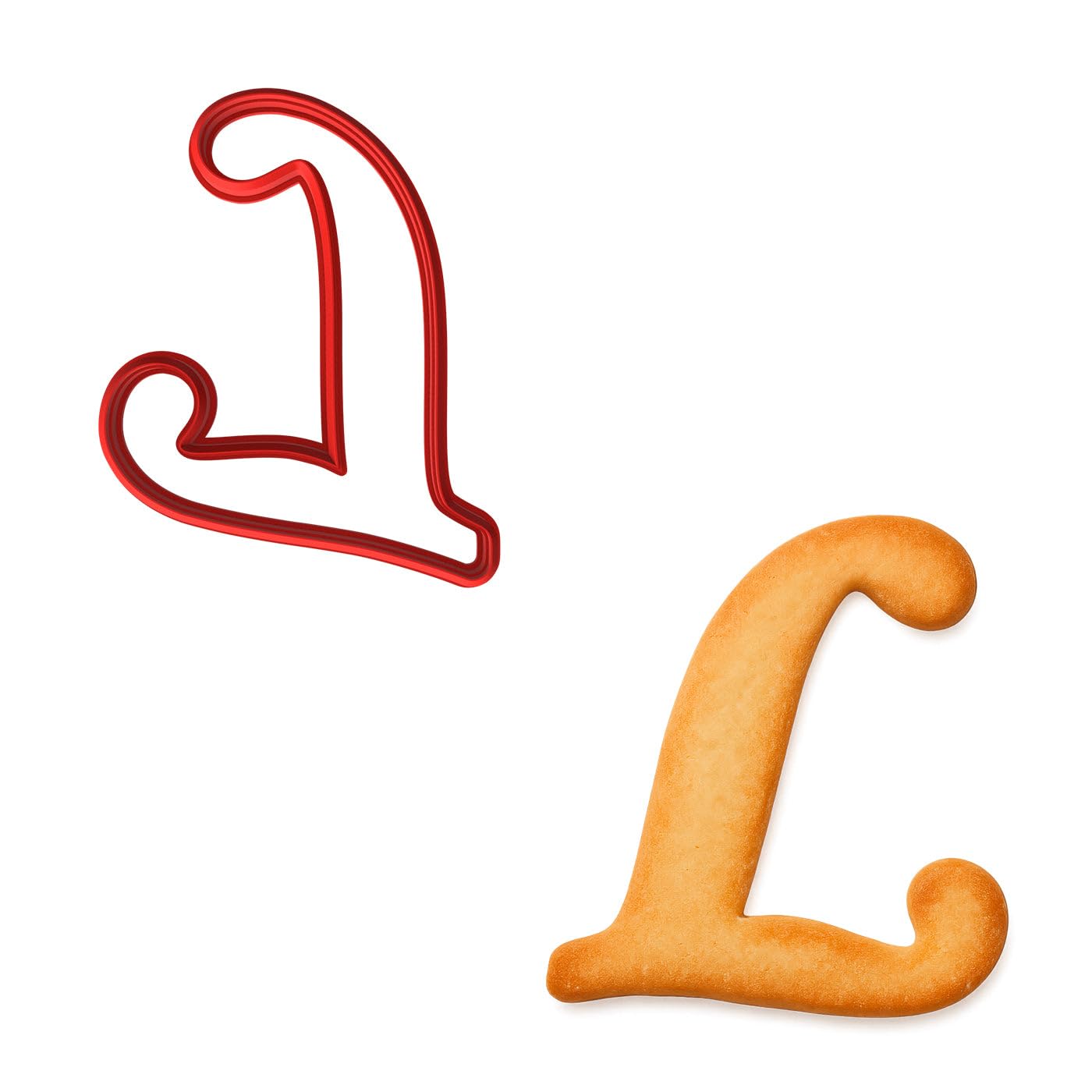 Fancy Cursive Letter Cookie Cutter - 4" Tall Alphabet Baking Mold (Random Color)