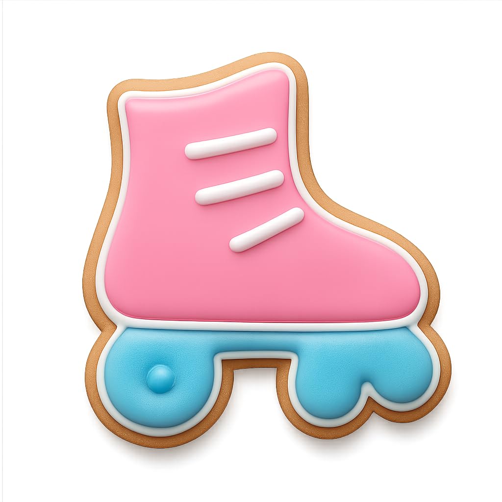 Roller Skate Cookie Cutter - 3.5x3.5 Inches, Retro Roller Derby Baking Mold (Random Color)