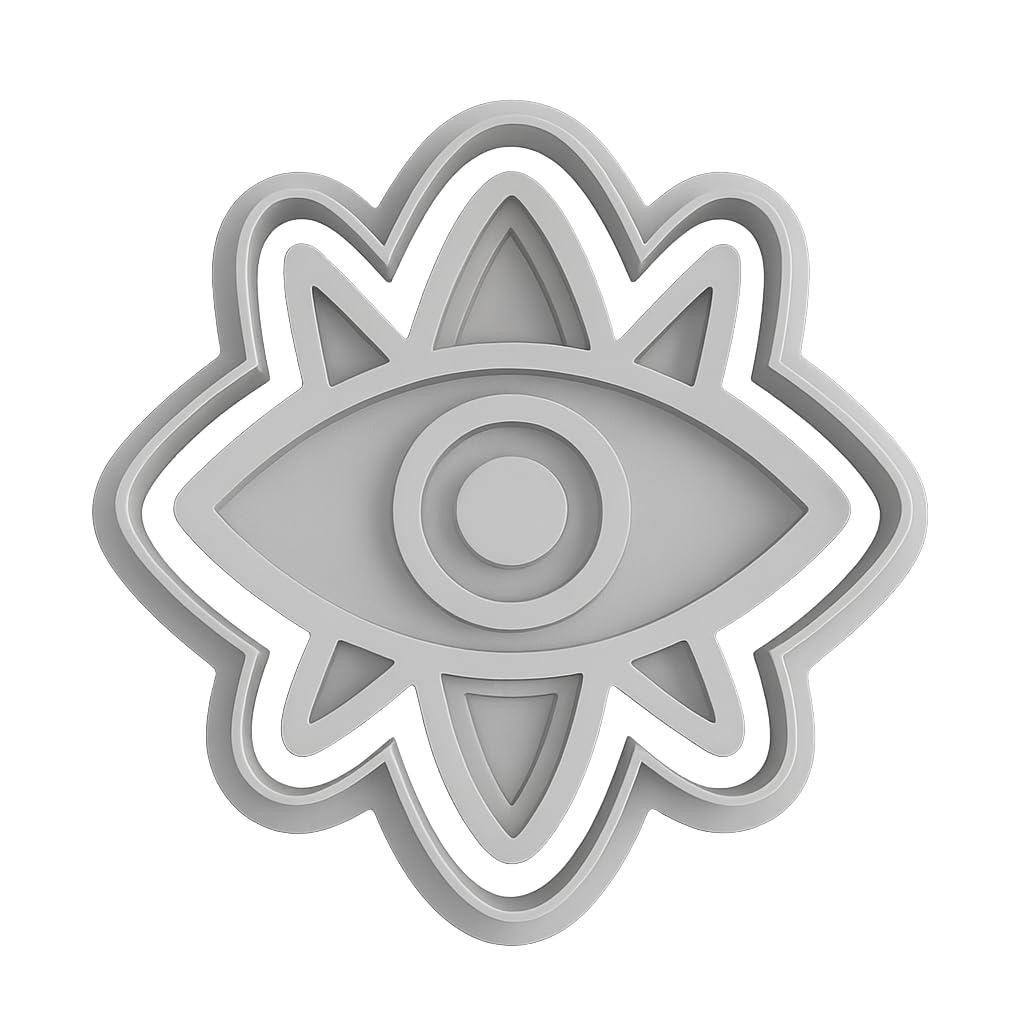 Mighty Gadget Evil Eye Cookie Cutter & Stamp - 4x3.2" Unique Charm for Spiritual Baking (Random Color)