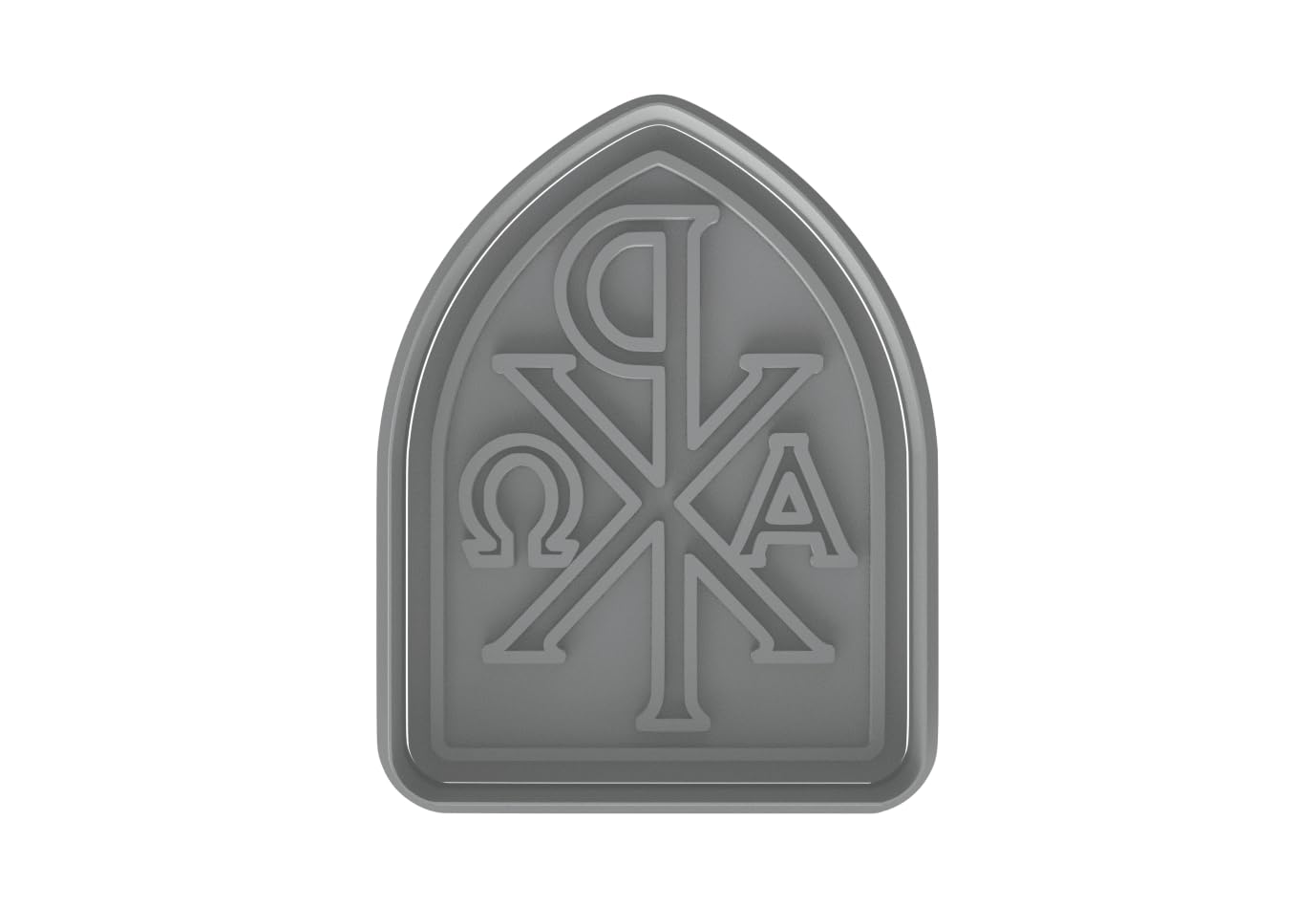 Chi-Rho Alpha Omega Cookie Cutter Style 2 - 4x3" Religious Baking Design