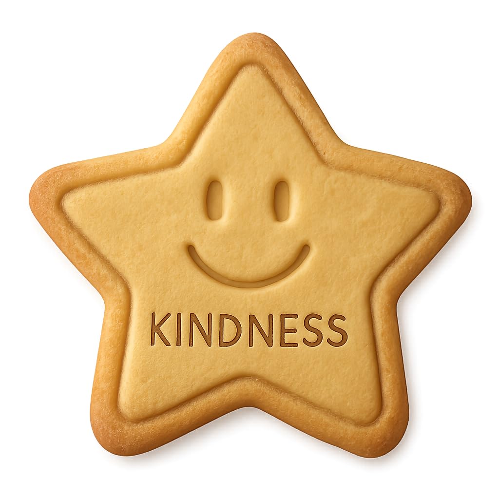 Kindness Star Smiley Cookie Cutter - 4x4" Fun Baking Kitchen Design