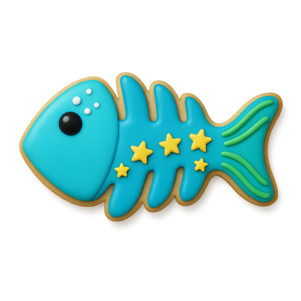 Fish Bone Cookie Cutter - 4x1.9 Inches, Fun and Unique Baking Tool