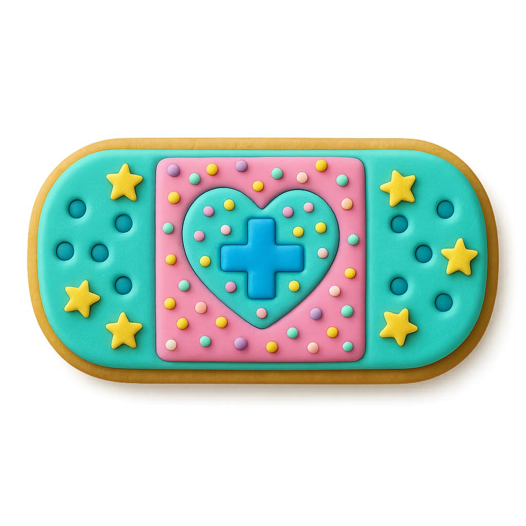 Mighty Gadget Bandage Cookie Cutter & Stamp - 4x1.75 Inches, Fun First-Aid Baking Tool