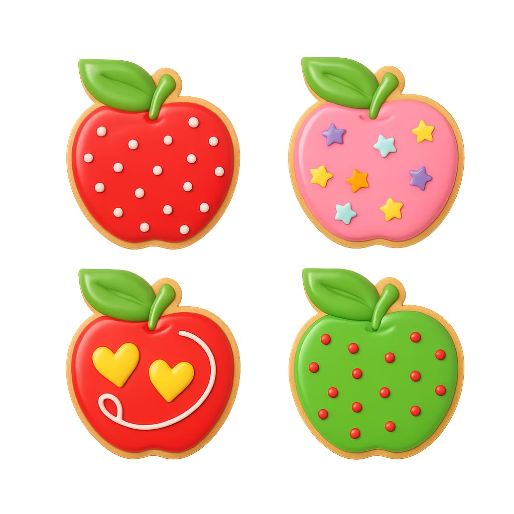 Apple Cookie Cutter & Stamp 4x3.5" for Baking Fondant Clay Embosser Gifts