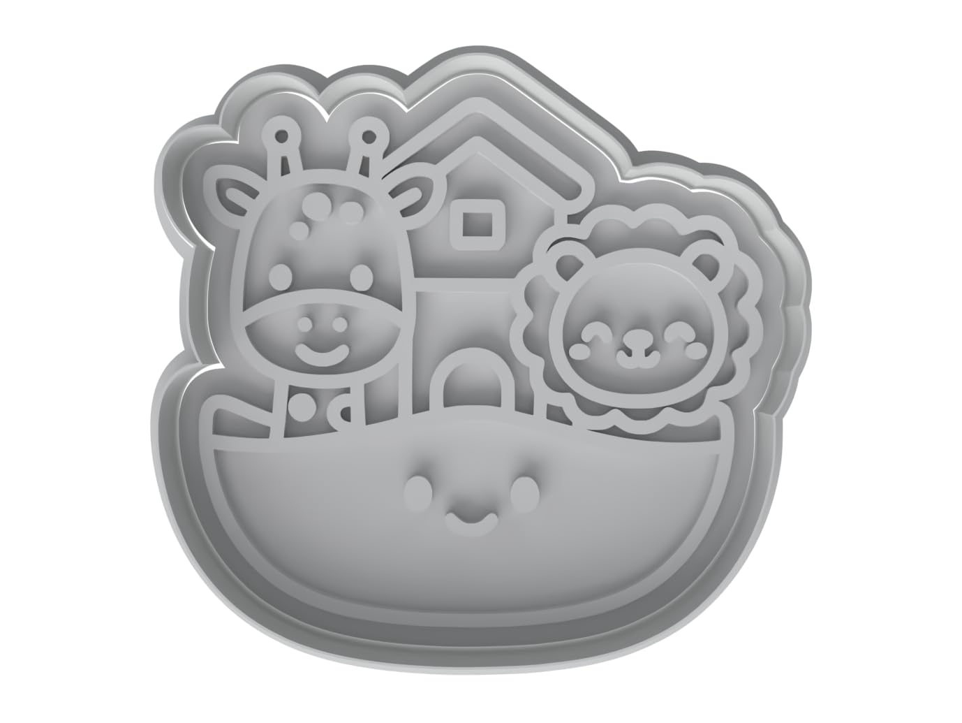 Kawaii Noah's Ark Cookie Cutter - 4x3.8" Fun Animal Birthday Baking