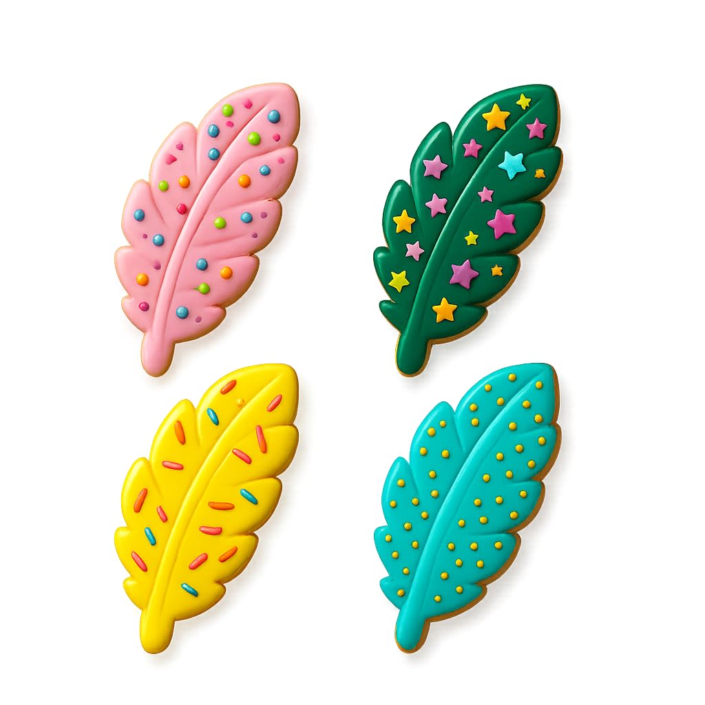 Mighty Gadget Feather Cookie Cutter & Stamp - 4x1.5" Elegant Design for Nature-Themed Baking (Random Color)