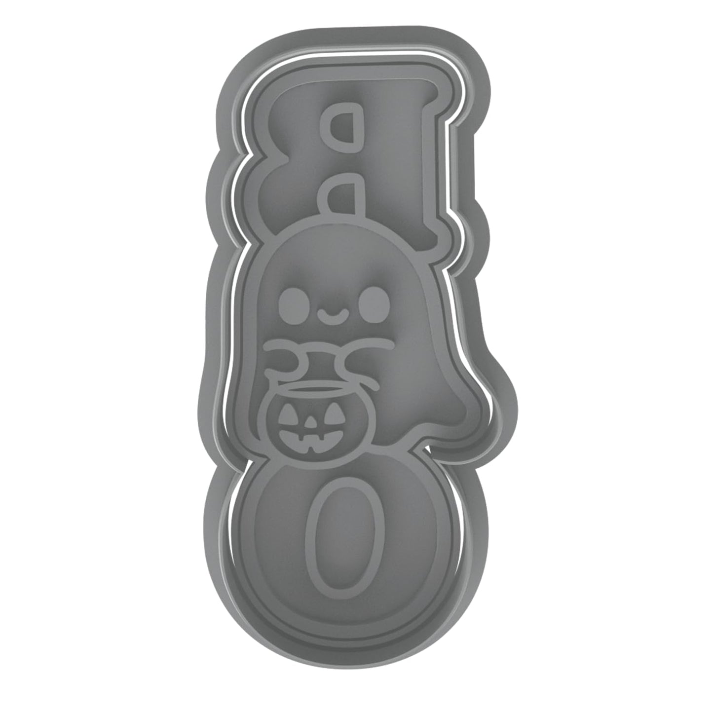 Boo Ghost Cookie Cutter & Stamp 4x1.75" for Baking & Fondant Clay Embosser