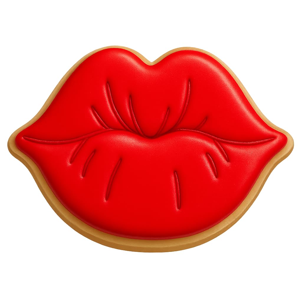 Luscious Lips with Lines Cookie Cutter - 4x3" Fun Kitchen Party Design