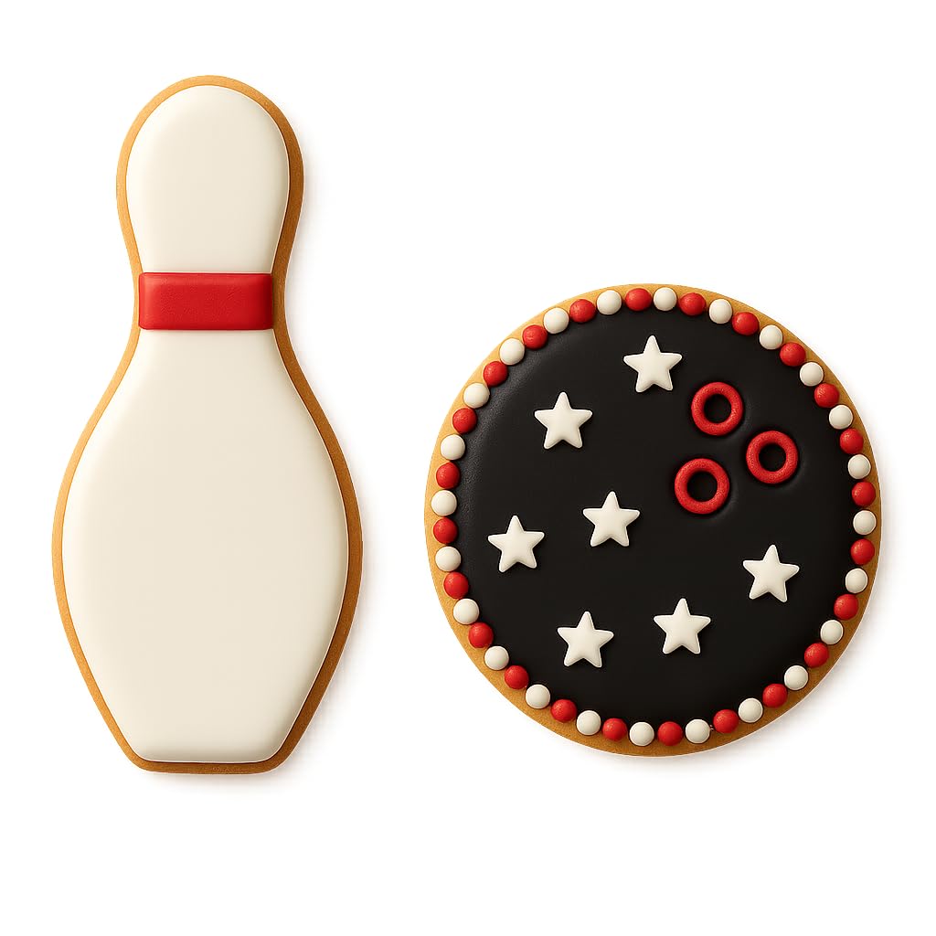 Bowling Pin (5x2.25") & Ball (3.75x3.75") Combo Cookie Cutters - Perfect for Sports-Themed Baking and Parties