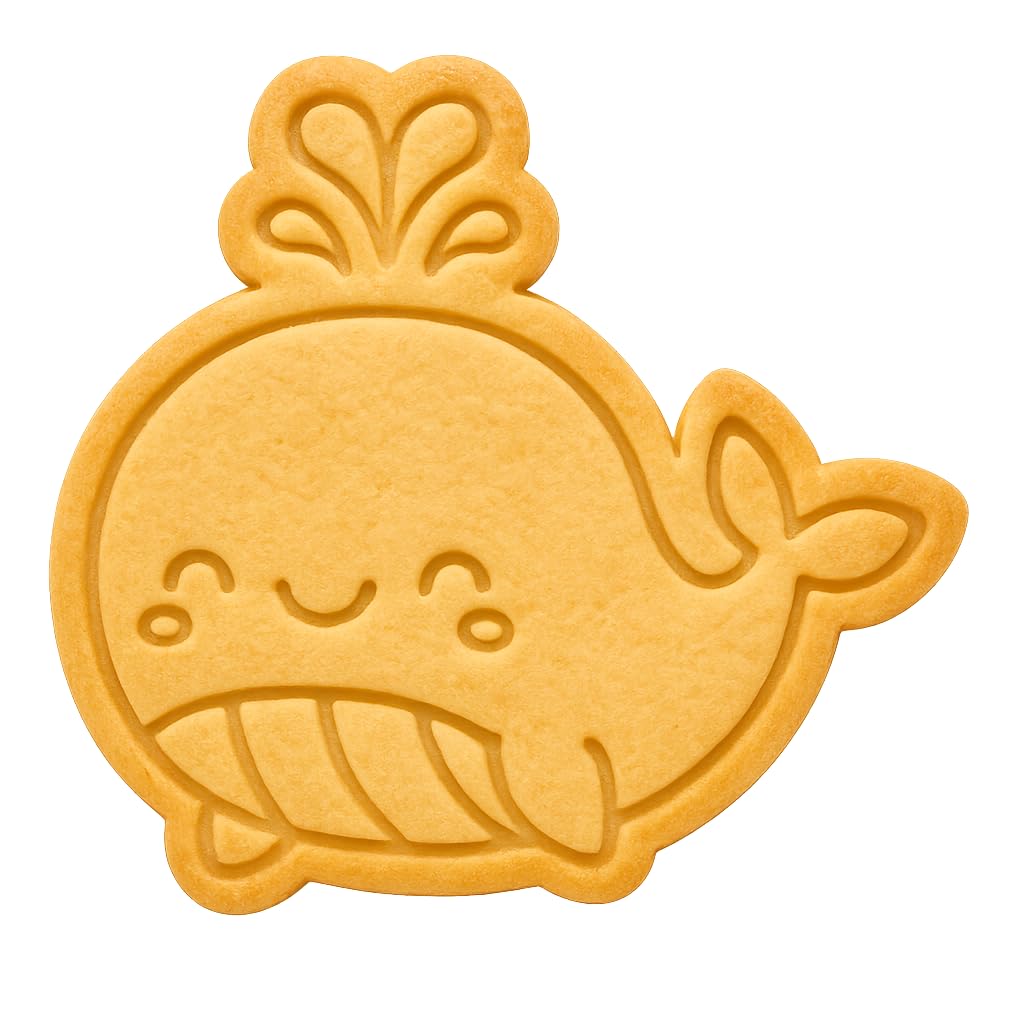 Jonah’s Kawaii Whale Cookie Cutter - 4x3.8" Kids Party Baking Fun