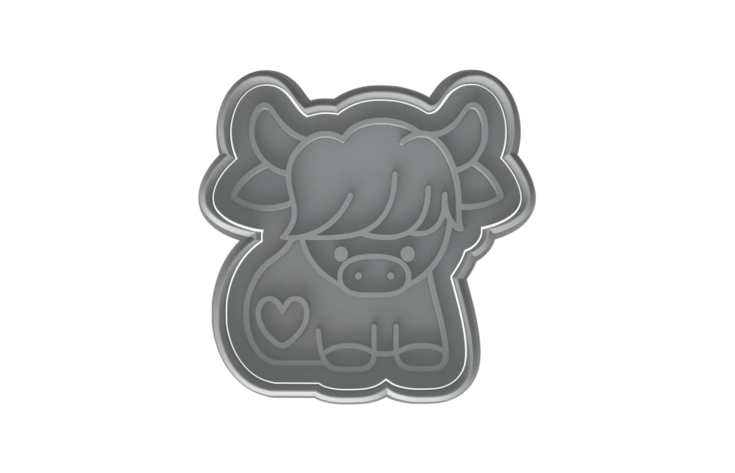 Kawaii Baby Cow Cookie Cutter - 4x3.8" Fun Kids Baking Design