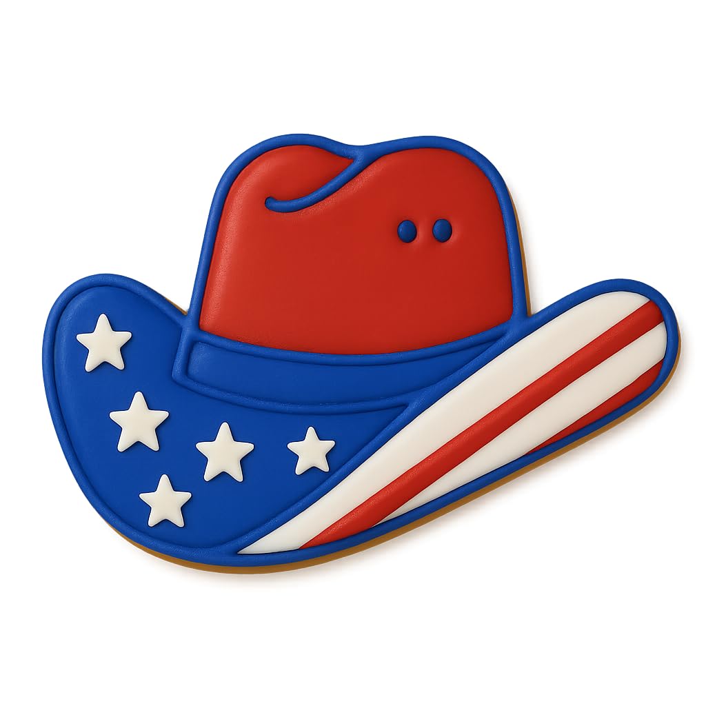 Cowboy Hat Cookie Cutter - 4.25x2.47 Inches, Western-Themed Baking Tool (Random Color)