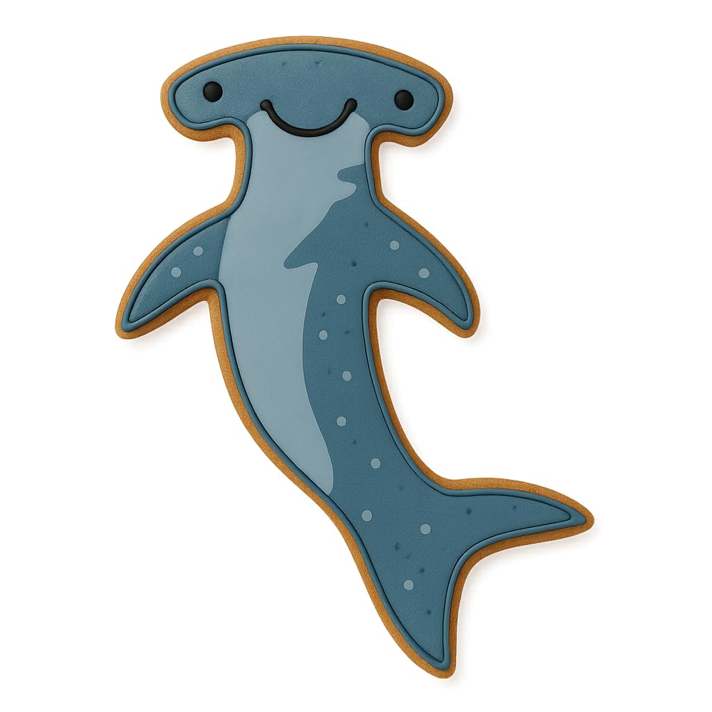 Hammerhead Shark Cookie Cutter - 4.25x2.83 Inches, Ocean-Themed Baking Tool