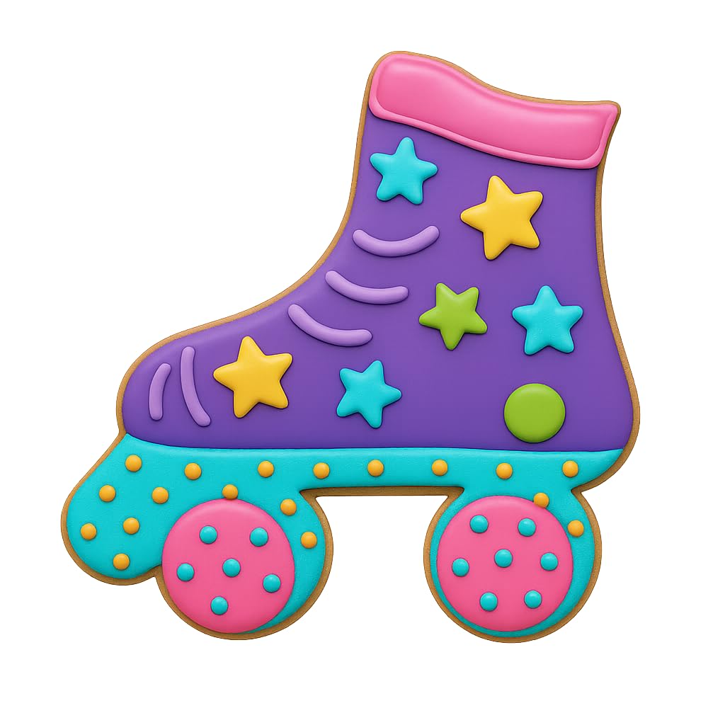 Roller Skate Cookie Cutter - 3.5x3.5 Inches, Retro Roller Derby Baking Mold (Random Color)