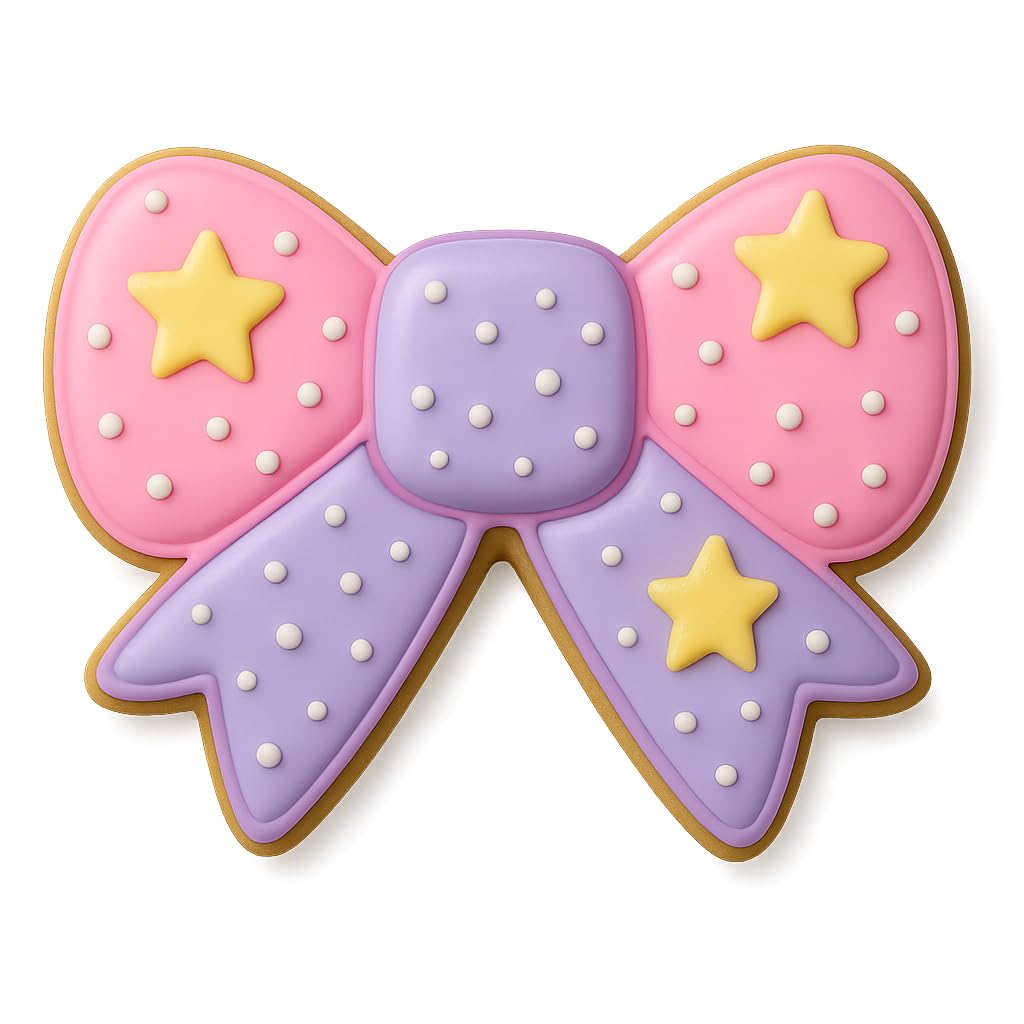 Mighty Gadget Classic Hair Bow Cookie Cutter - 4x3” Pink Ribbon Design