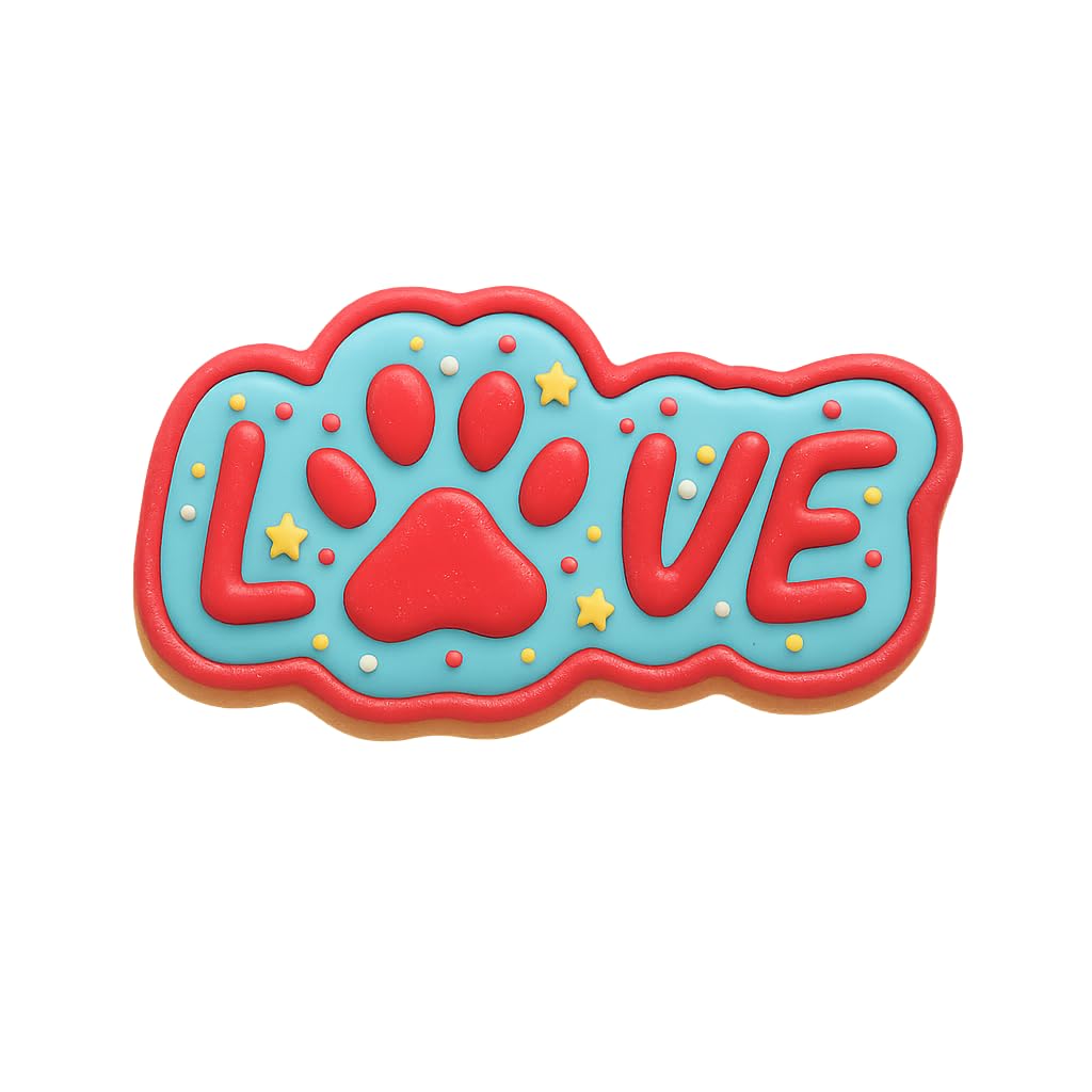 Paw Print Love Cookie Cutter - 4x1.96" Creative Doggie Party Tool