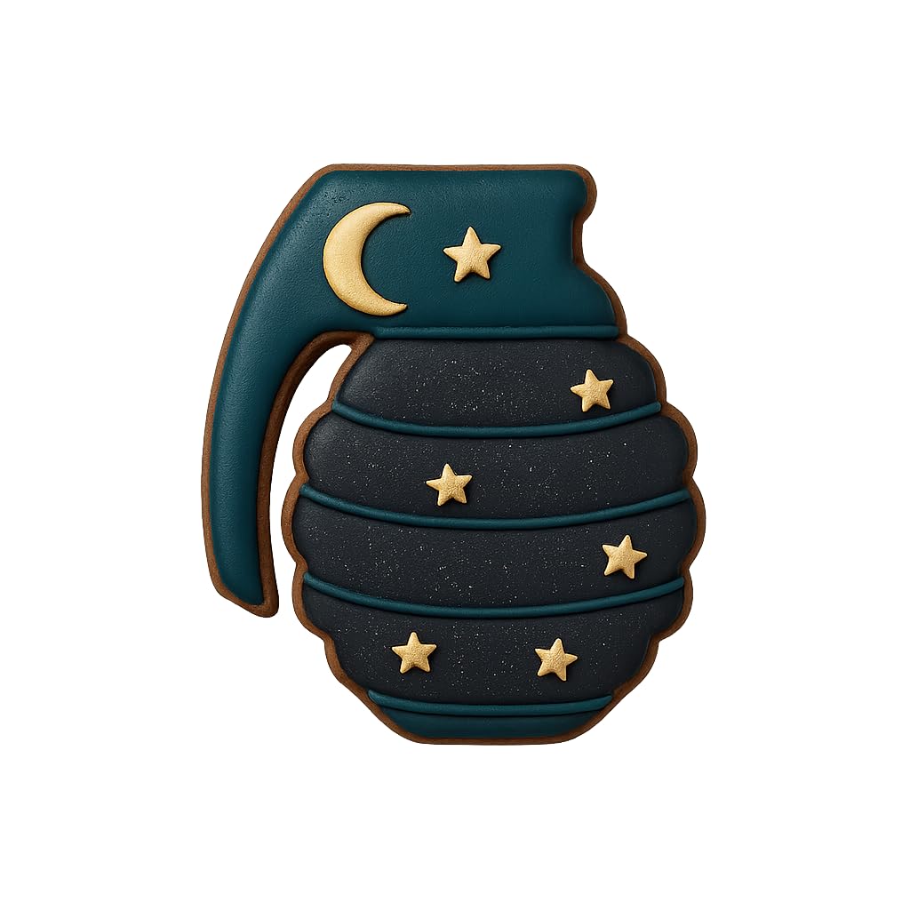 Mighty Gadget Hand Grenade Cookie Cutter - 3.5x2.68", Combat & Army Inspired Cookie Mold for Patriotic Occasions (Random Color)