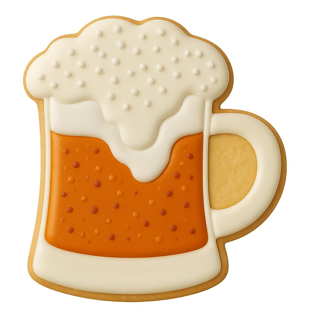 Beer Mug with Foam Cookie Cutter (4x3.5") - Perfect for Beer Lovers, Made in the USA by Mighty Gadget