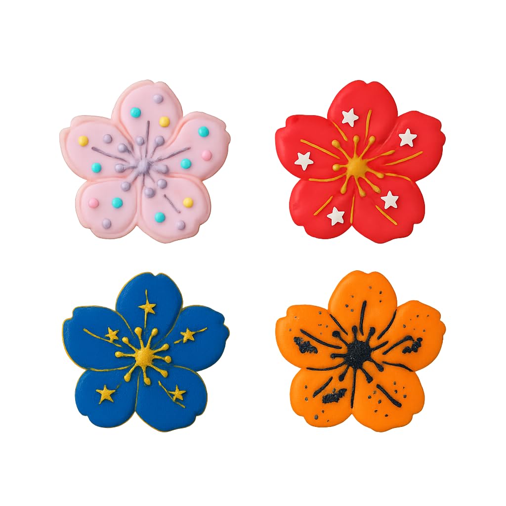 Mighty Gadget Sakura Blossom Cookie Cutter & Stamp - 4x3.4" Beautiful Floral Design for Spring Baking (Random Color)