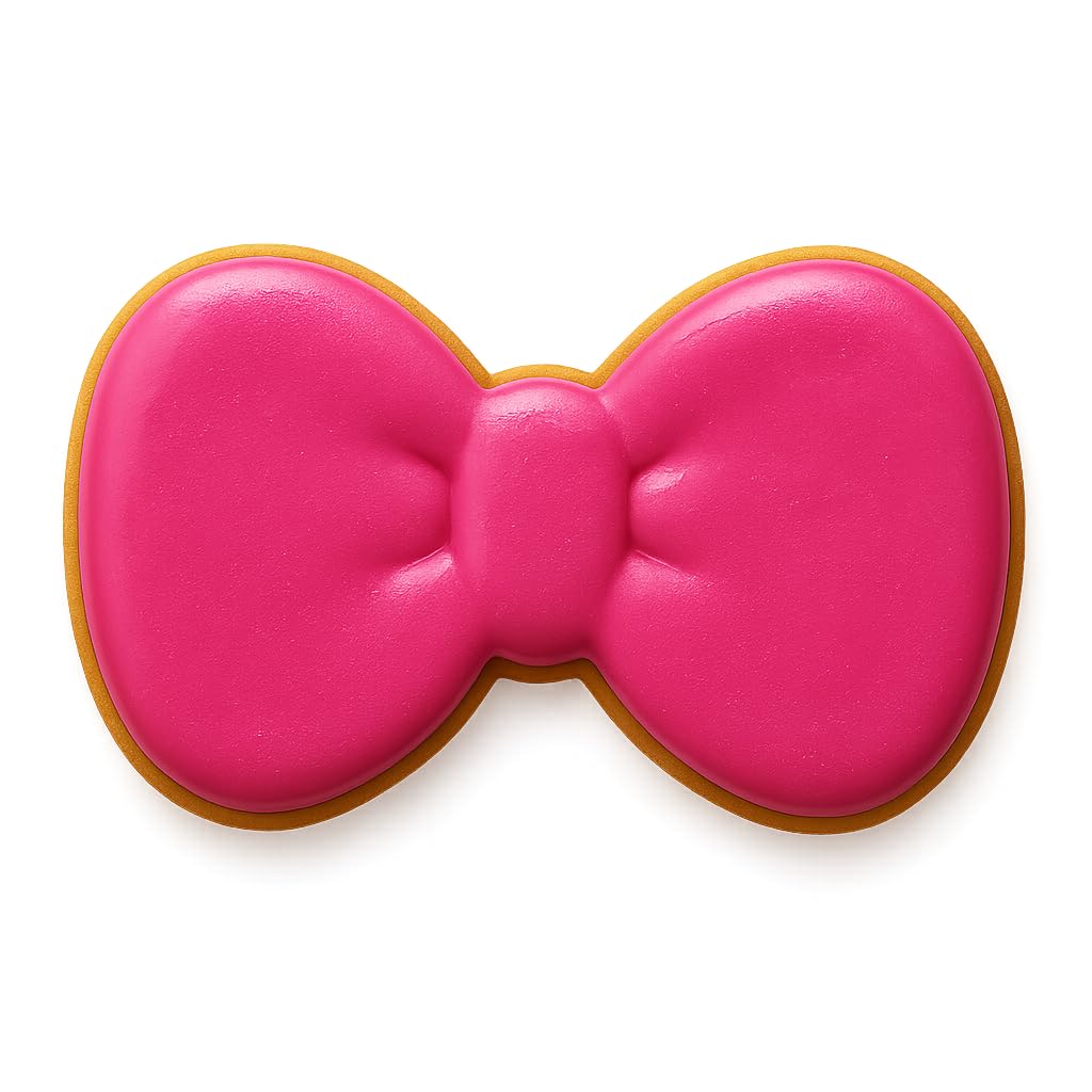 Pink Hair Bow Cookie Cutter (4x2.5") - Cute Bow Shape for Baking, Fondant, and Crafts