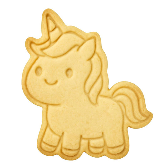 Kawaii Unicorn Standing Cookie Cutter & Stamp 4x3.5" for Baking Fondant Clay