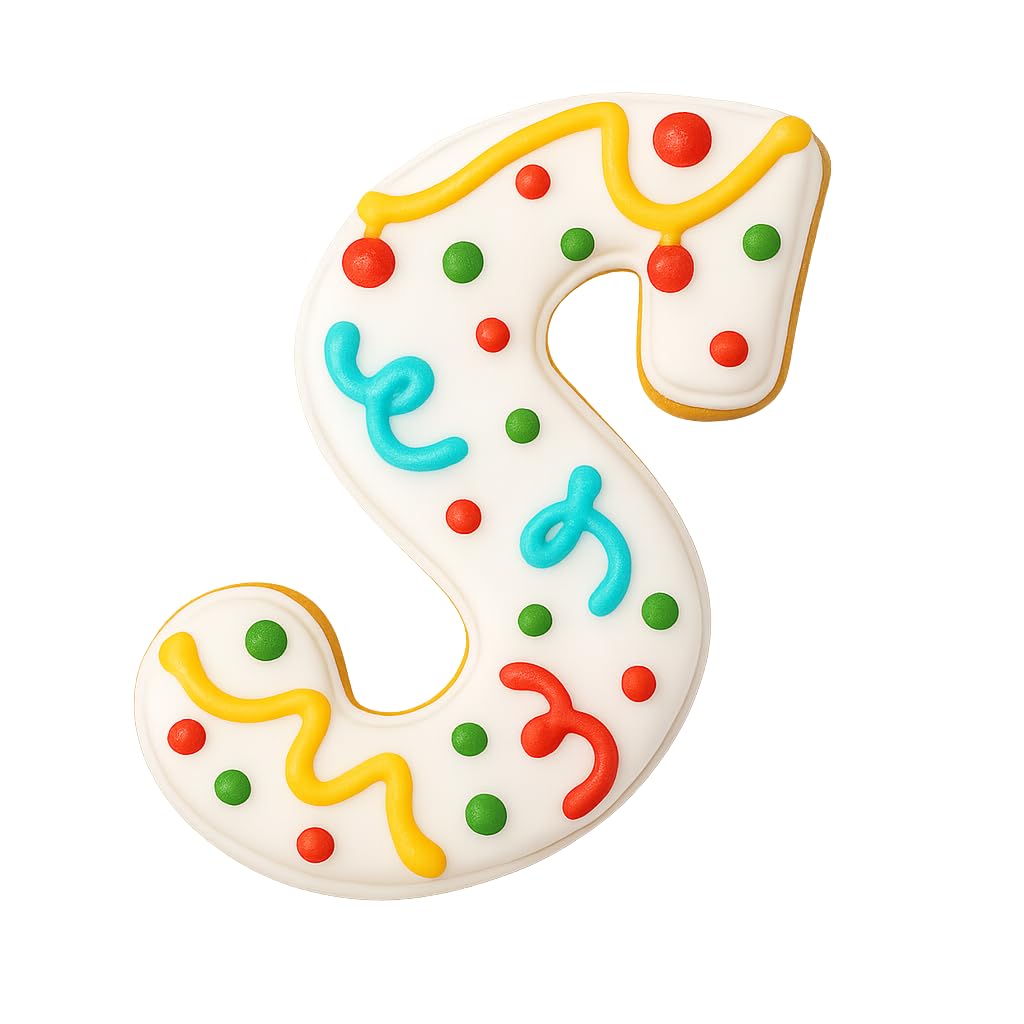 Fancy Cursive Letter Cookie Cutter - 4" Tall Alphabet Baking Mold (Random Color)