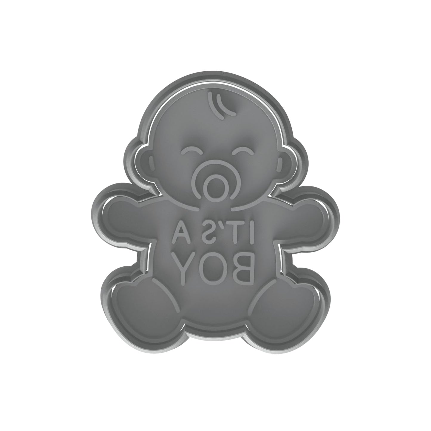 Mighty Gadget It's a Boy Baby Cookie Cutter & Stamp - 4x3" Adorable Shape for Baby Showers (Random Color)