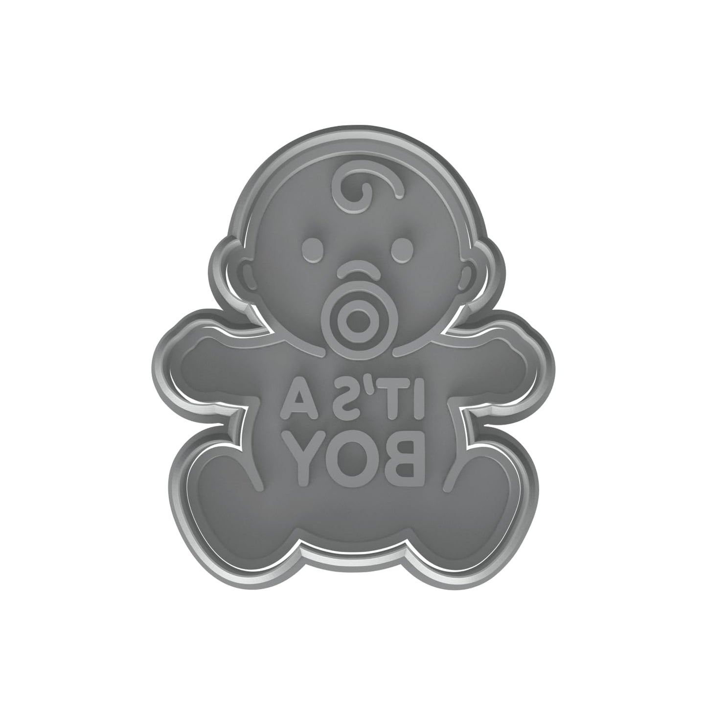 Mighty Gadget Baby Boy with Pacifier Cookie Cutter & Stamp - 4x3.2" Adorable Design for Baby Showers (Random Color)