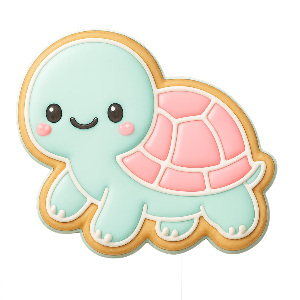 Kawaii Baby Land Turtle Cookie Cutter - 4x3.65" Fun Kids Baking Design
