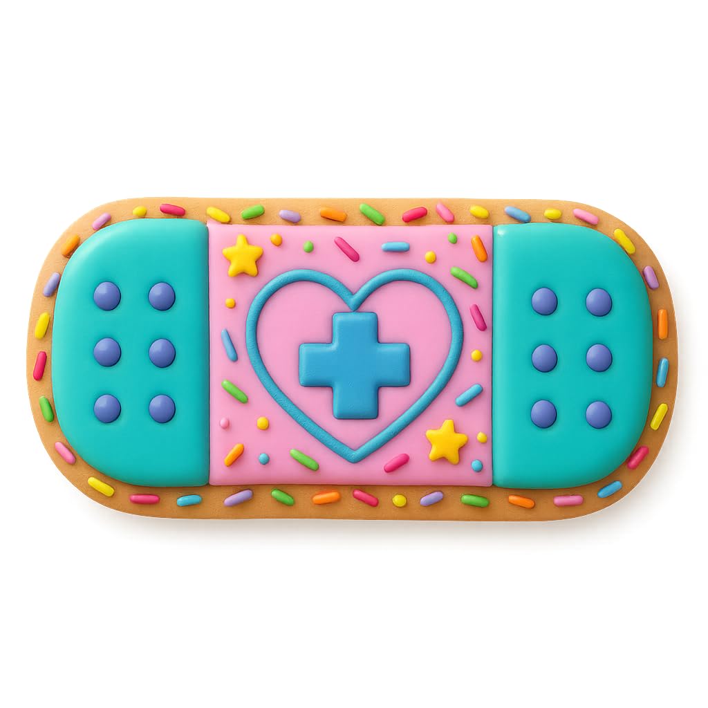 Mighty Gadget Bandage Cookie Cutter & Stamp - 4x1.75 Inches, Fun First-Aid Baking Tool