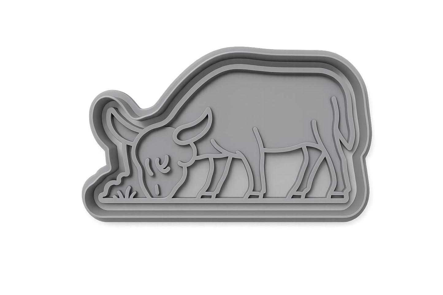 Grazing Highland Cow Cookie Cutter - 4x2.8" Fun Party Baking Tool